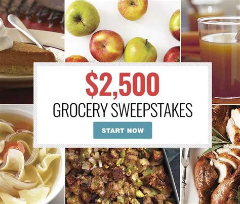 *multiple gift cards from a single grocery retailer with equivalent value of $7,800 ($150 x 52 Weeks). . Food sweepstakes